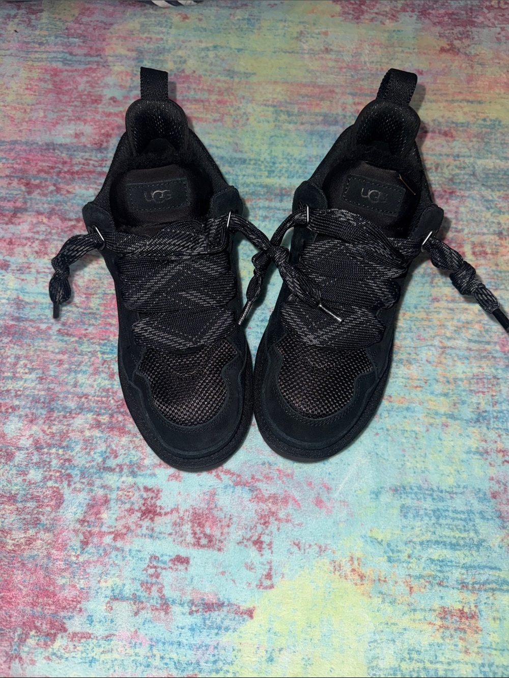 UGG Kids Black Lace-Up Sneakers